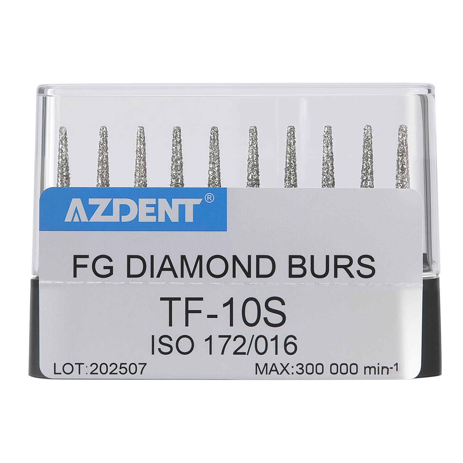 AZDENT Dental Diamond Burs Drills FG 1.6mm Flat/Round 10pcs/Box - azdentall.com