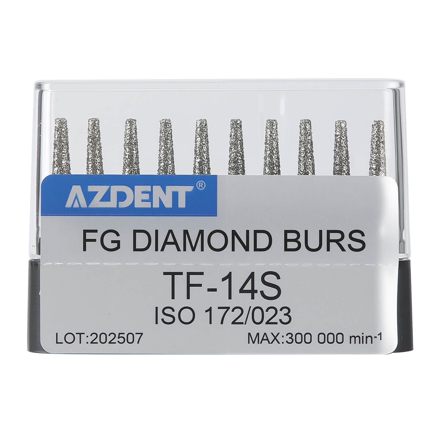 AZDENT Dental Diamond Burs Drills FG 1.6mm Flat/Round 10pcs/Box - azdentall.com