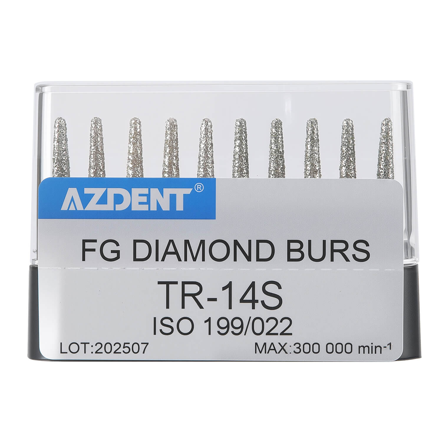 AZDENT Dental Diamond Burs Drills FG 1.6mm Flat/Round 10pcs/Box - azdentall.com