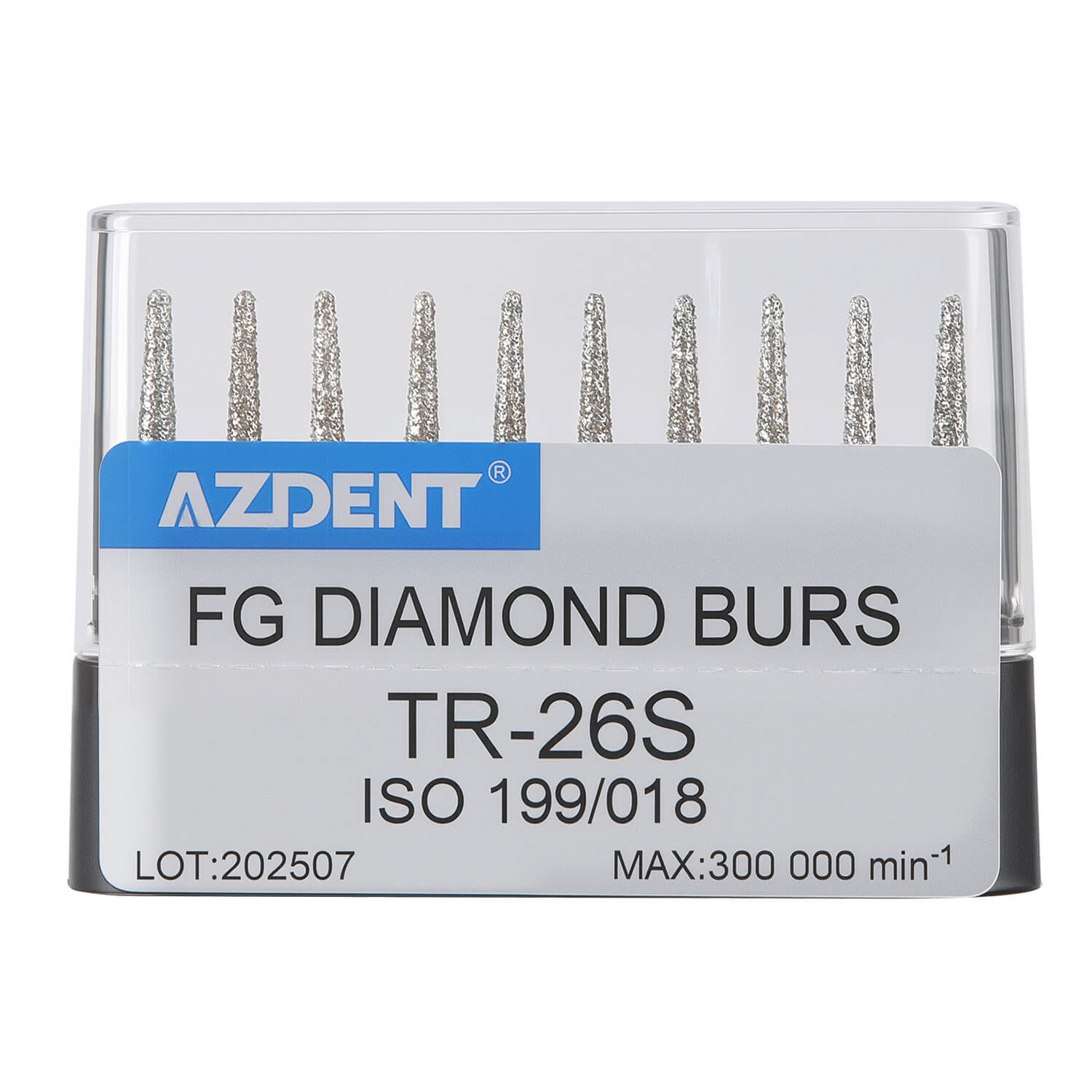 AZDENT Dental Diamond Burs Drills FG 1.6mm Flat/Round 10pcs/Box - azdentall.com