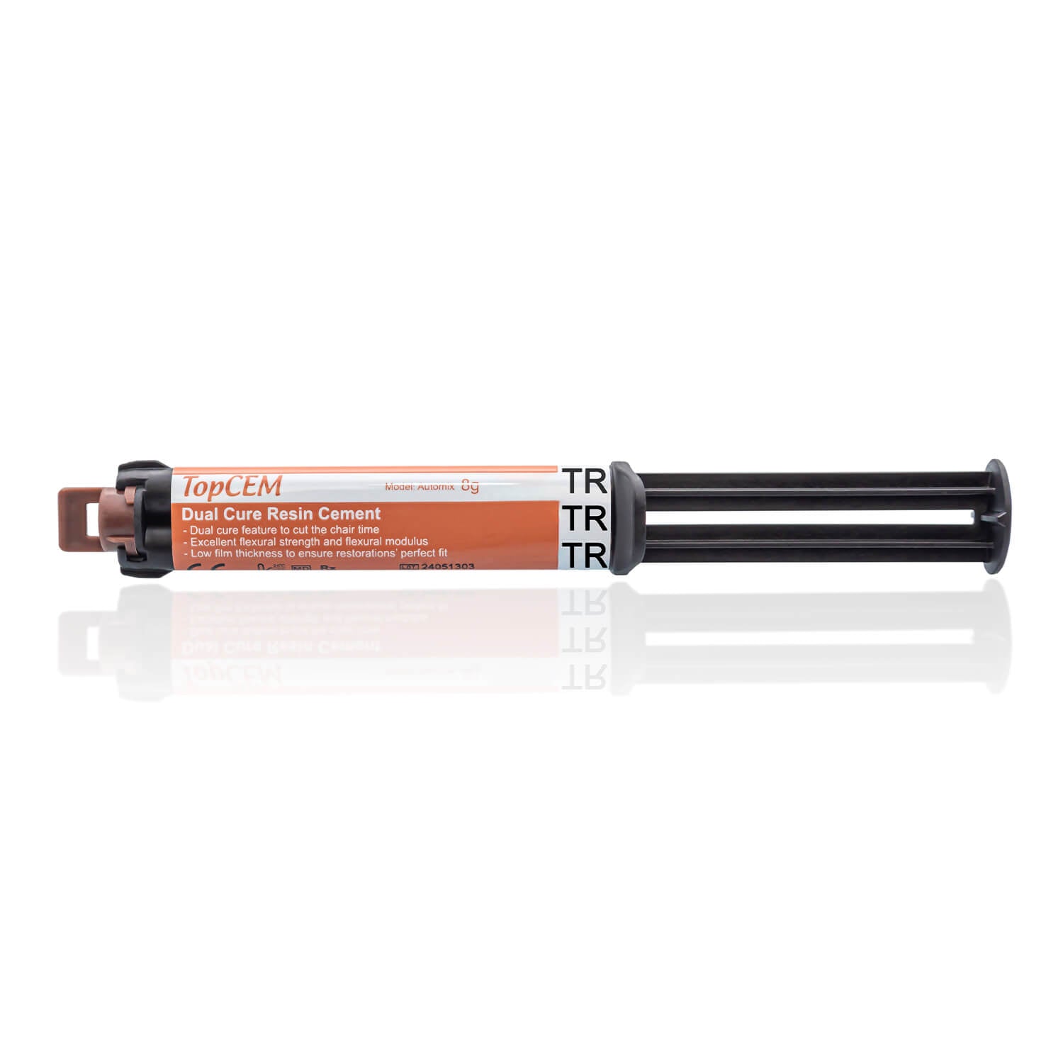 TopCEM Dual Cure Resin Cement Light Cure Self Cure 8gm Automix Syringe TR Shade - azdentall.com