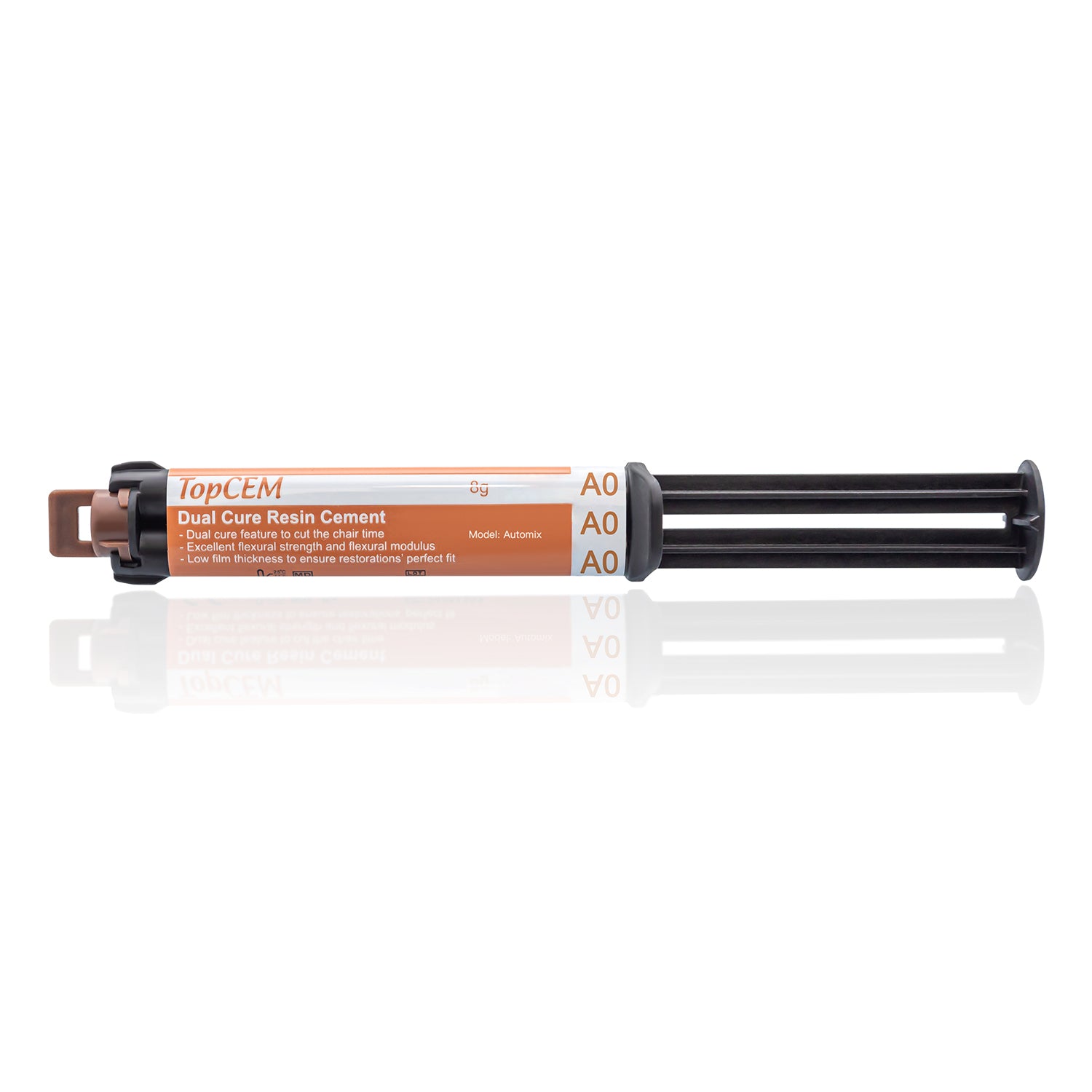 TopCEM Dual Cure Resin Cement Light Cure Self Cure 8gm Automix Syringe