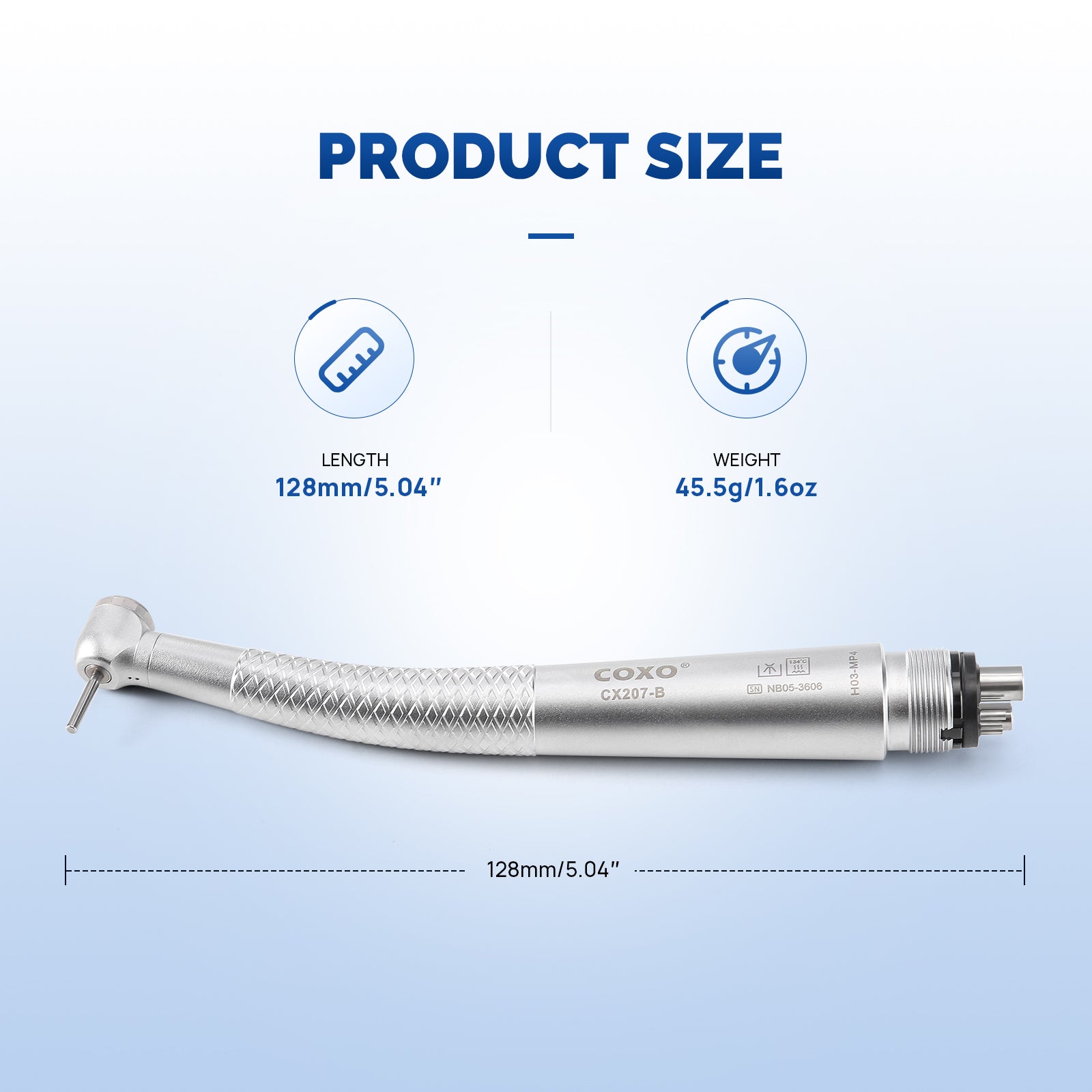 COXO Mini Head High Speed Air Turbine Handpiece with 4 Holes Coupler CX207-B - azdentall.com