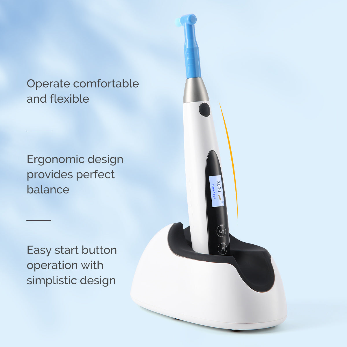 Dental Cordless Brushless Hygiene Prophy Handpiece 10 Speed Settings Prophy Angle 360° Rotating - azdentall.com