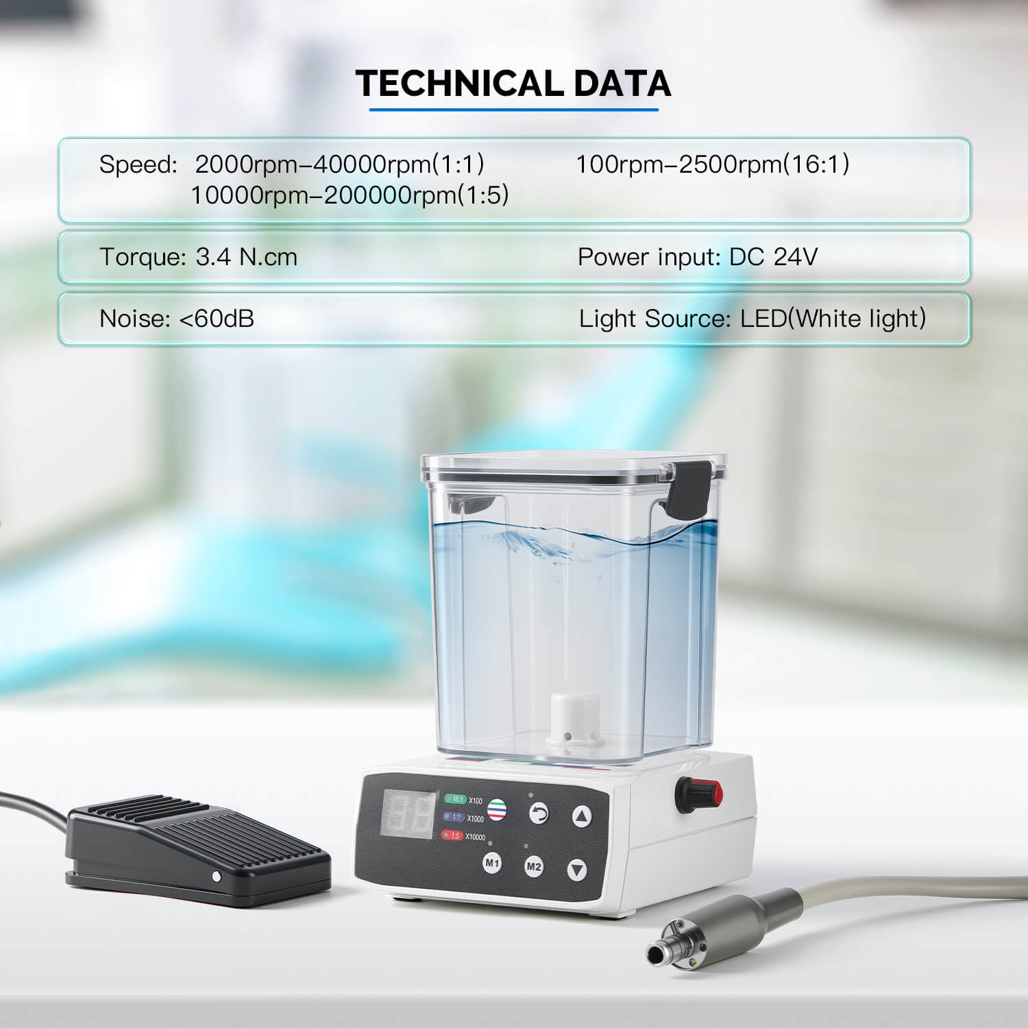 Dental LED Electric Motor System Brushless with Water Supply 4 Holes