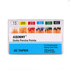 AZDENT Gutta Percha Points Assorted #15-40 Taper Size 0.02 Color Coded 120/Box - azdentall.com