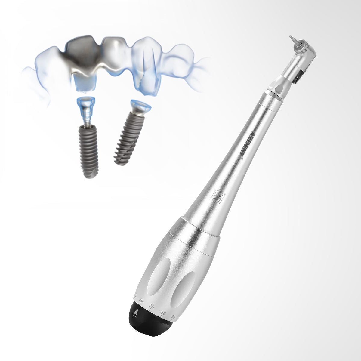 AZDENT Dental Universal Implant Torque Wrench Handpiece 2 Heads & 12 Drivers Kit - azdentall.com