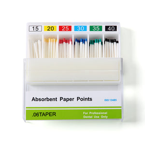 Absorbent Paper Points #15-40 Taper Size 0.06 Color Coded 100/Box - azdentall.com