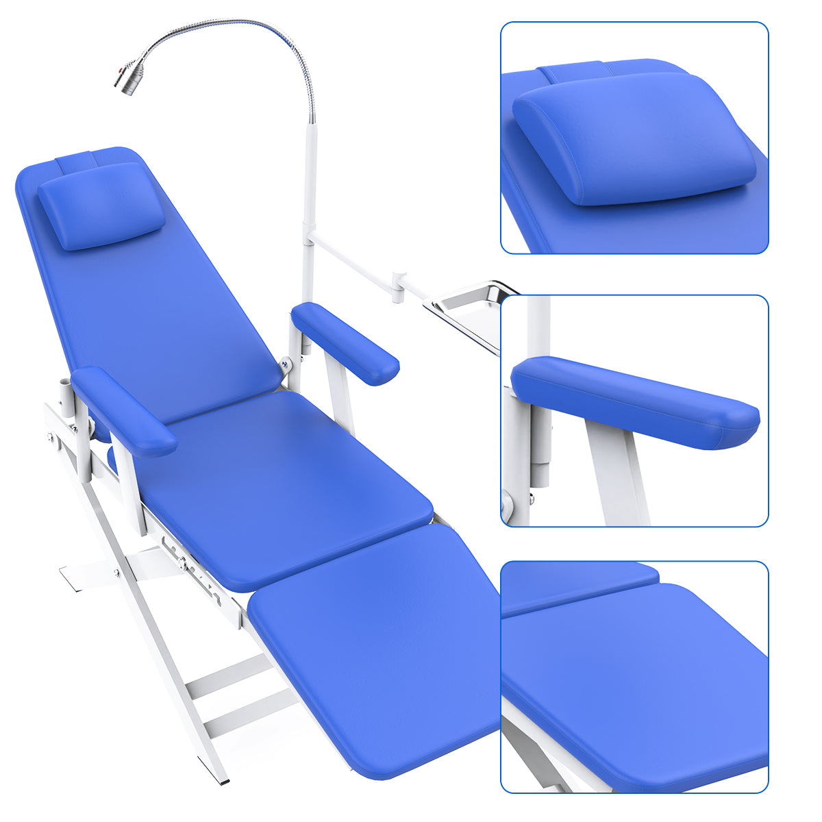 Dental Portable Chair Simple Type-Folding Chair With LED Cold Light Blue - azdentall.com