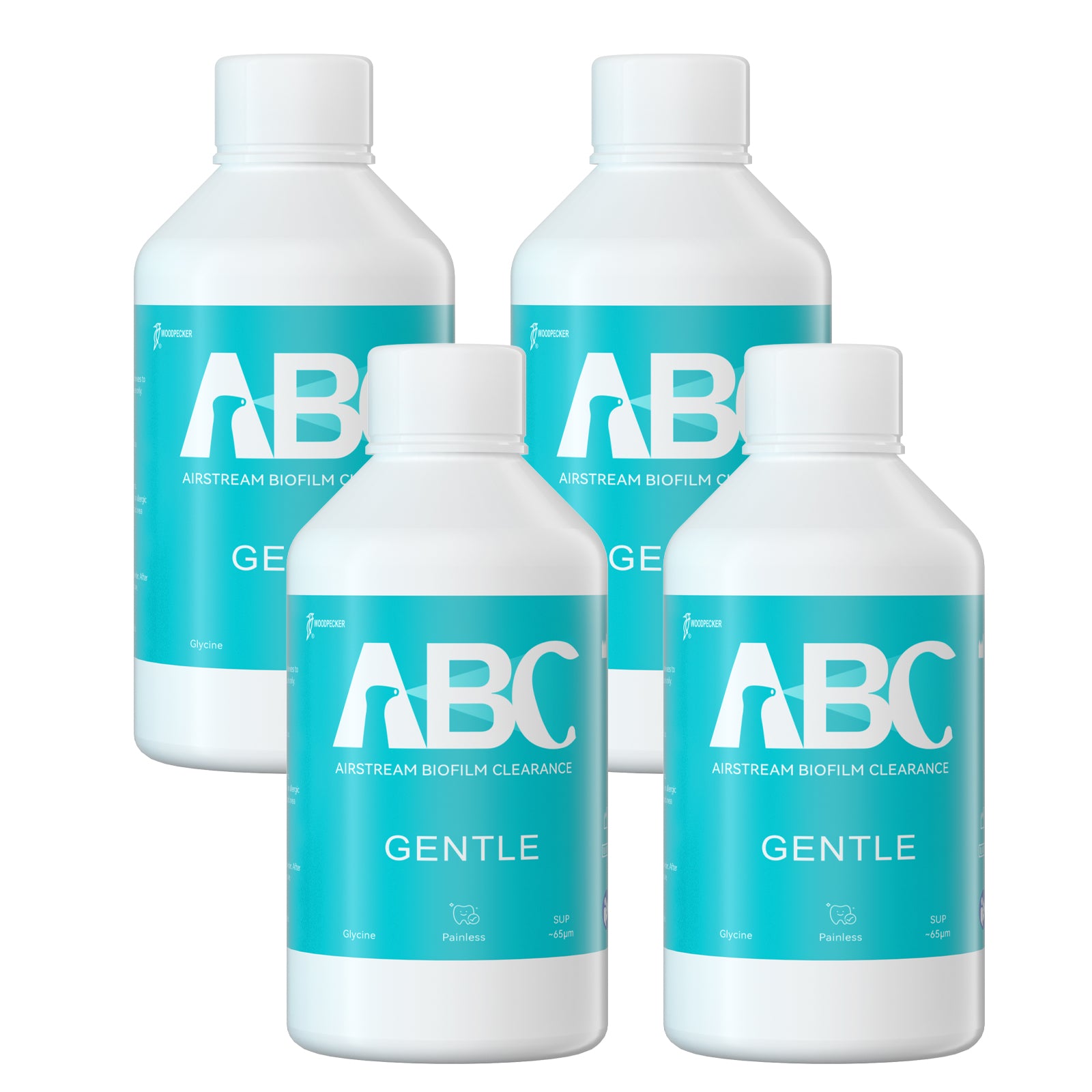Woodpecker Prophy Air Polisher Prophylaxis Powder 65um Glycine for Supragingival Scaling #GENTLE 4 Bottle/Unit - azdentall.com
