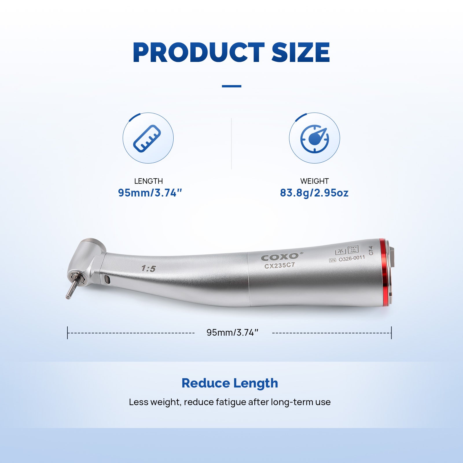 ASkeadnt 1:5 LED Contra Angle Fiber Optic Handpiece – Mini/Standard Head, CE Approved