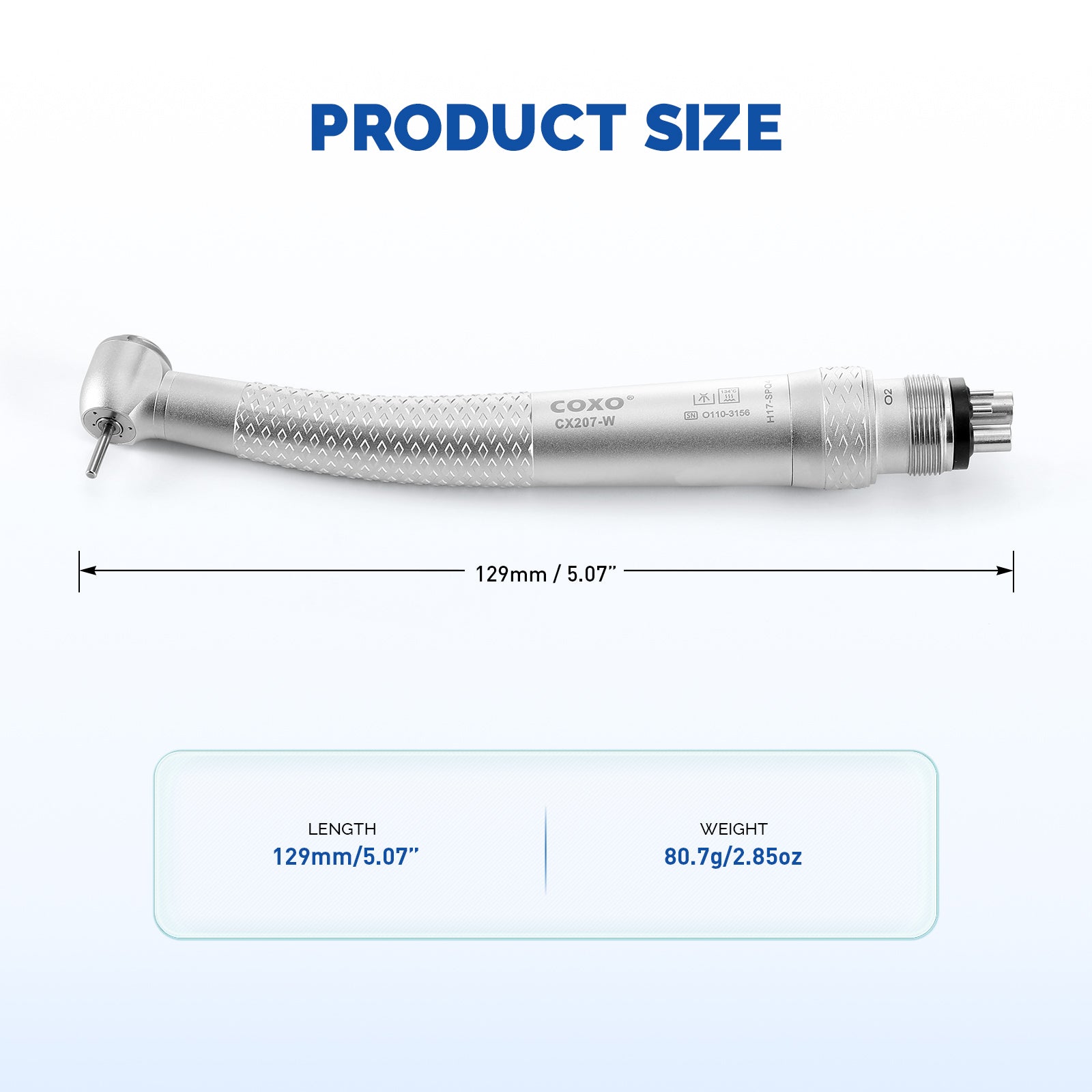 COXO Standard Head High Speed Air Turbine Handpiece with 4 Holes Coupler CX207-W H17-SPQ4 - azdentall.com