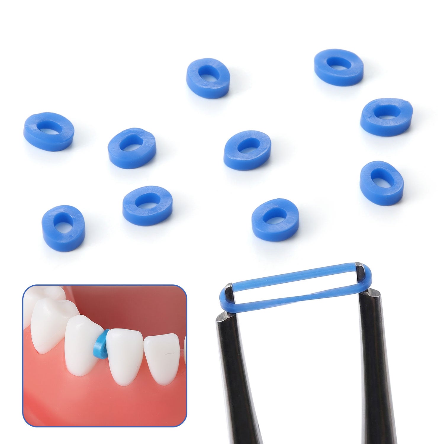 Dental Orthodontic Separator Ties Latex-free Blue Color 1000pcs/Bag - azdentall.com