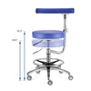 Dental Assistant Chair With 360 Degree Rotation Armrest PU Leather Height Adjustable - azdentall.com