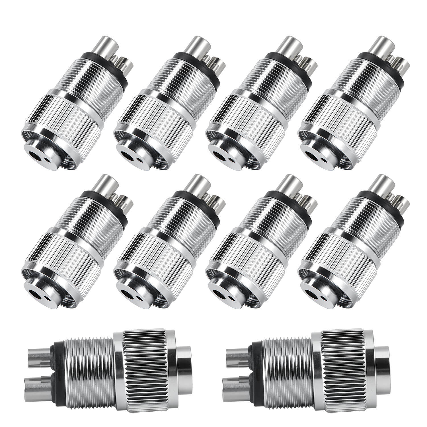 10pcs Dental High Speed Handpiece Adapter Converter Stainless Steel 4 Holes to 2 Holes - azdentall.com
