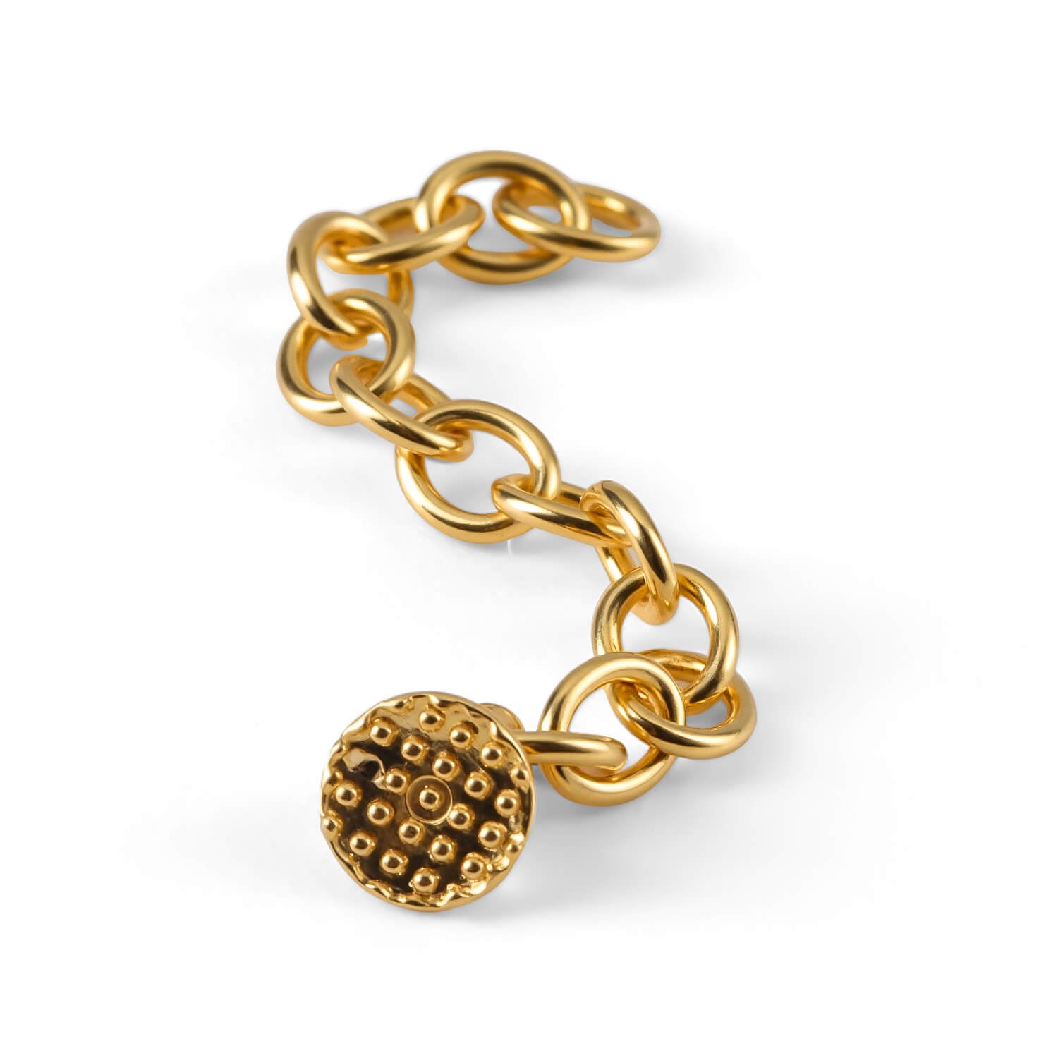 Dental Orthodontic Lingual Button Chain Gold Monoblock Round Mesh Base 10Pcs/Box  - azdentall.com