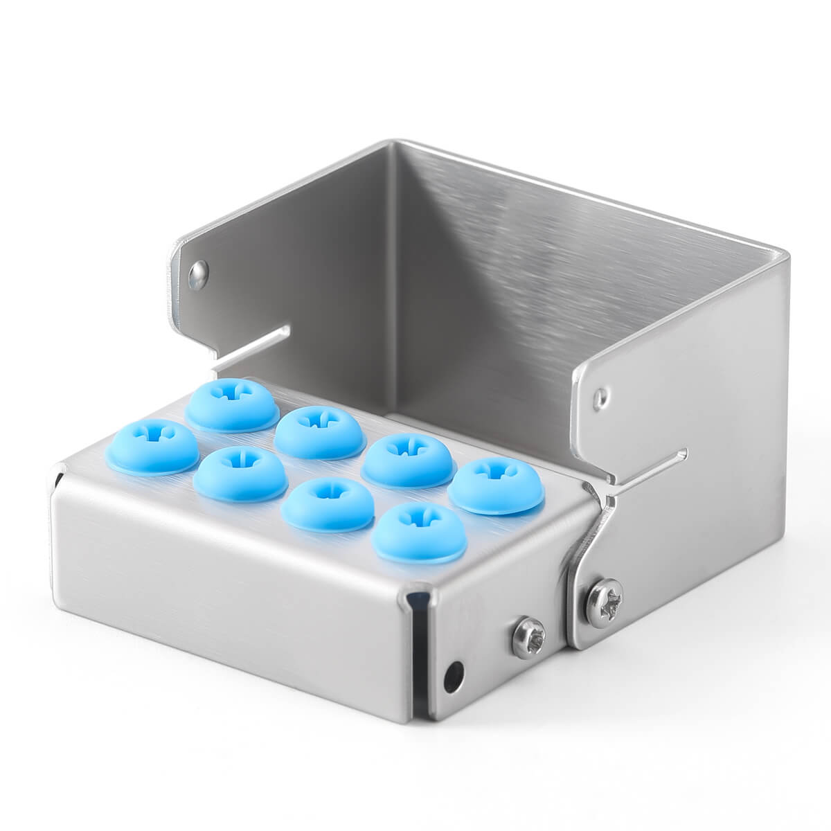 Dental Burs Holder Block Disinfection Box Stainless Steel 8 Holes - azdentall.com