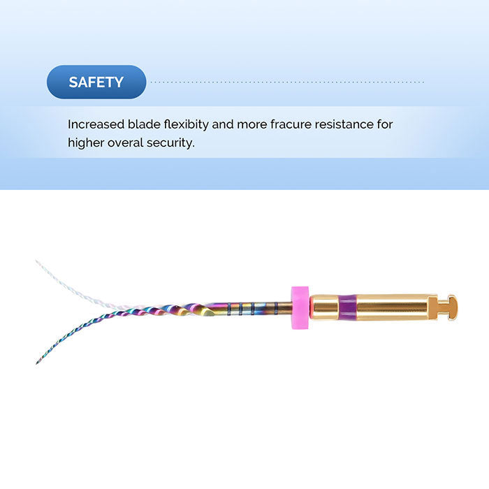 Dental Engine Rotary Files Endo NiTi Thermal Activation Rainbow Files 25mm 6pcs/Pack - azdentall.com