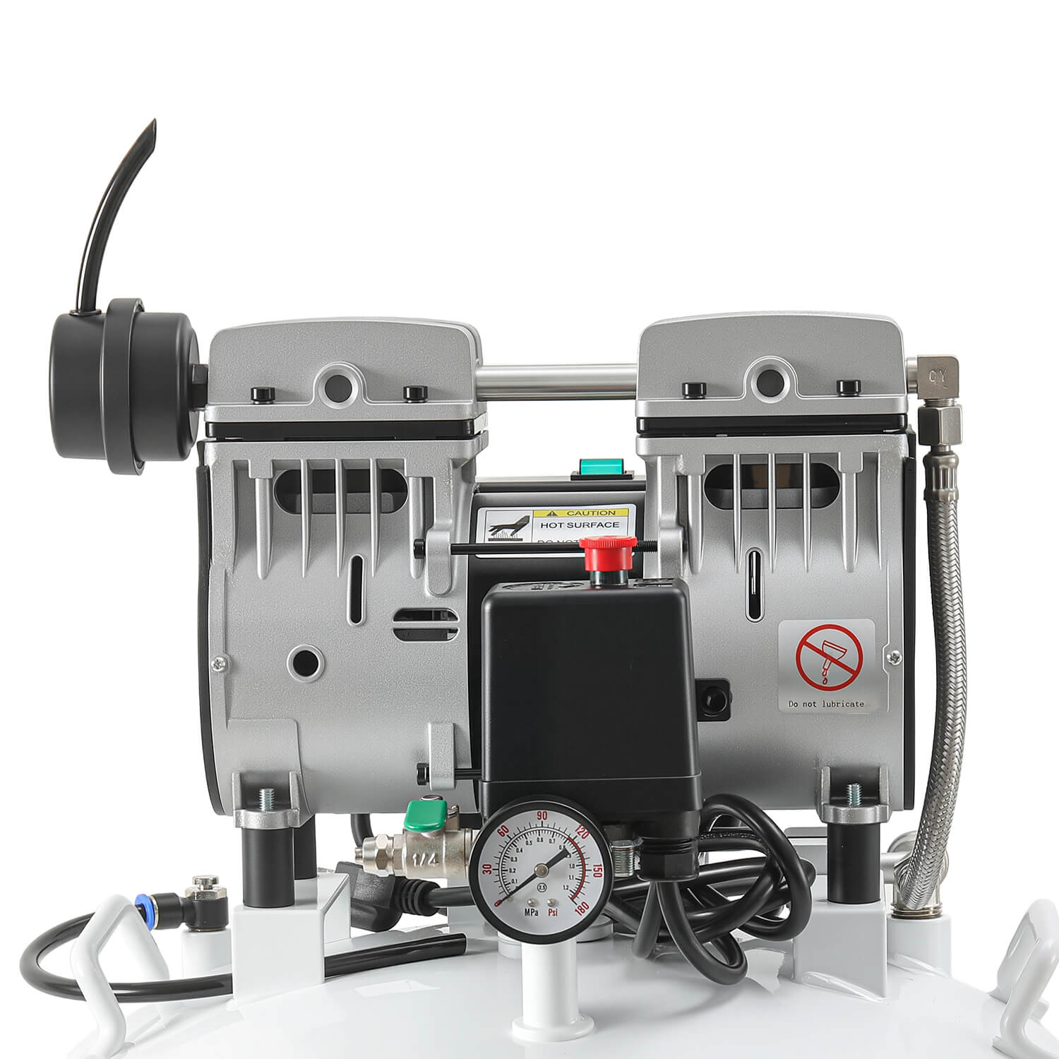 Dental Silent Oil Free Air Compressor 40L 800W 155L/min for 2PCS