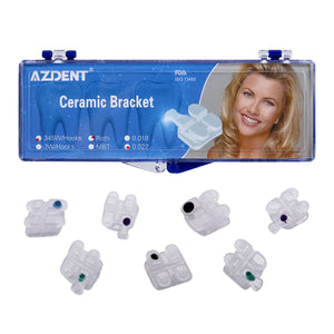 AZDENT Dental Orthodontic Ceramic Brackets Mesh Base Roth 0.022 Hooks on 345 20pcs/Box - azdentall.com