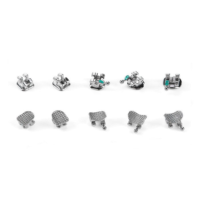 AZDENT PLUS Dental Metal Brackets Braces Standard Roth/MBT .022/.018 Hooks 3/3-4-5 20pcs/Pack - azdentall.com