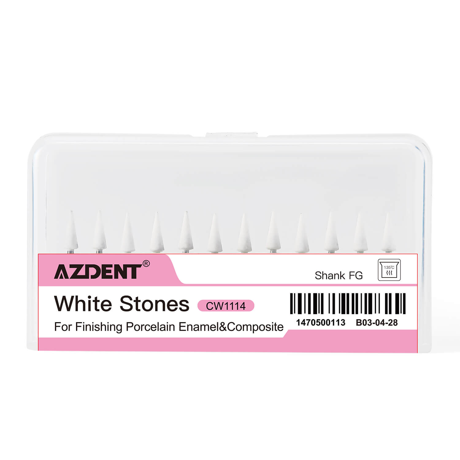 AZDENT Dental Polishing FG Burs Cone Shape White Stone 12pcs/Kit - azdentall.com