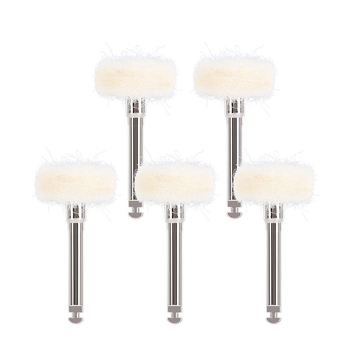 Dental Polishing Brush Wheel White Goat Hair/ Felt/ Cotton 5pcs/Bag - azdentall.com