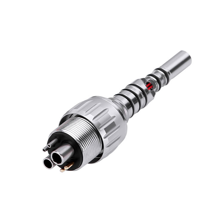 Dental LED Fiber Optic High Speed Handpiece Standard Head Push Button Three Water Spray / 4 or 6 Holes Quick Coupler - azdentall.com