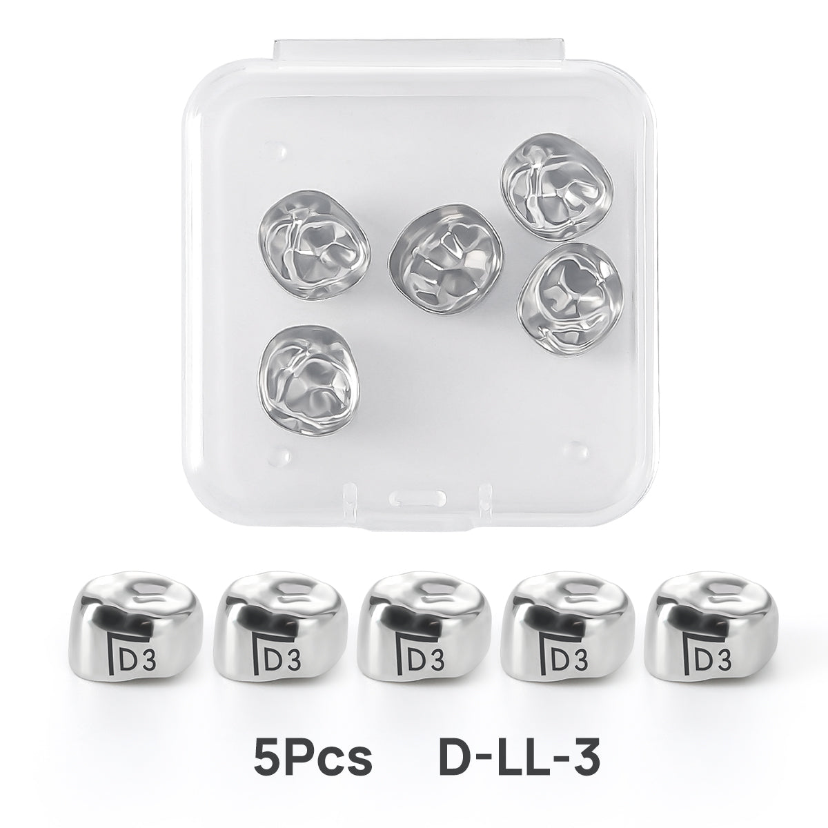 48 Sizes Dental Primary Molar Crown Teeth Preformed Stainless Steel Temporary Crowns 5pcs/Box