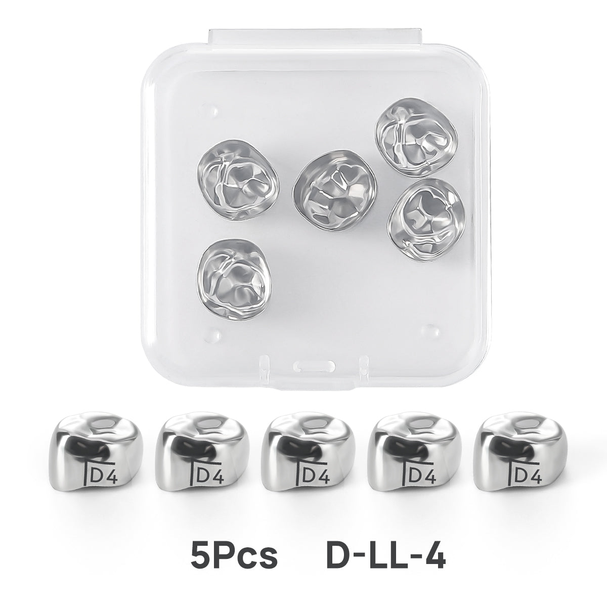 48 Sizes Dental Primary Molar Crown Teeth Preformed Stainless Steel Temporary Crowns 5pcs/Box