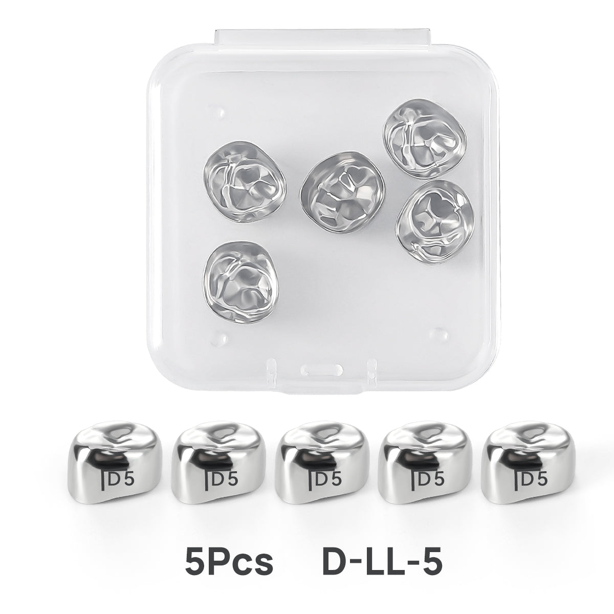 48 Sizes Dental Primary Molar Crown Teeth Preformed Stainless Steel Temporary Crowns 5pcs/Box
