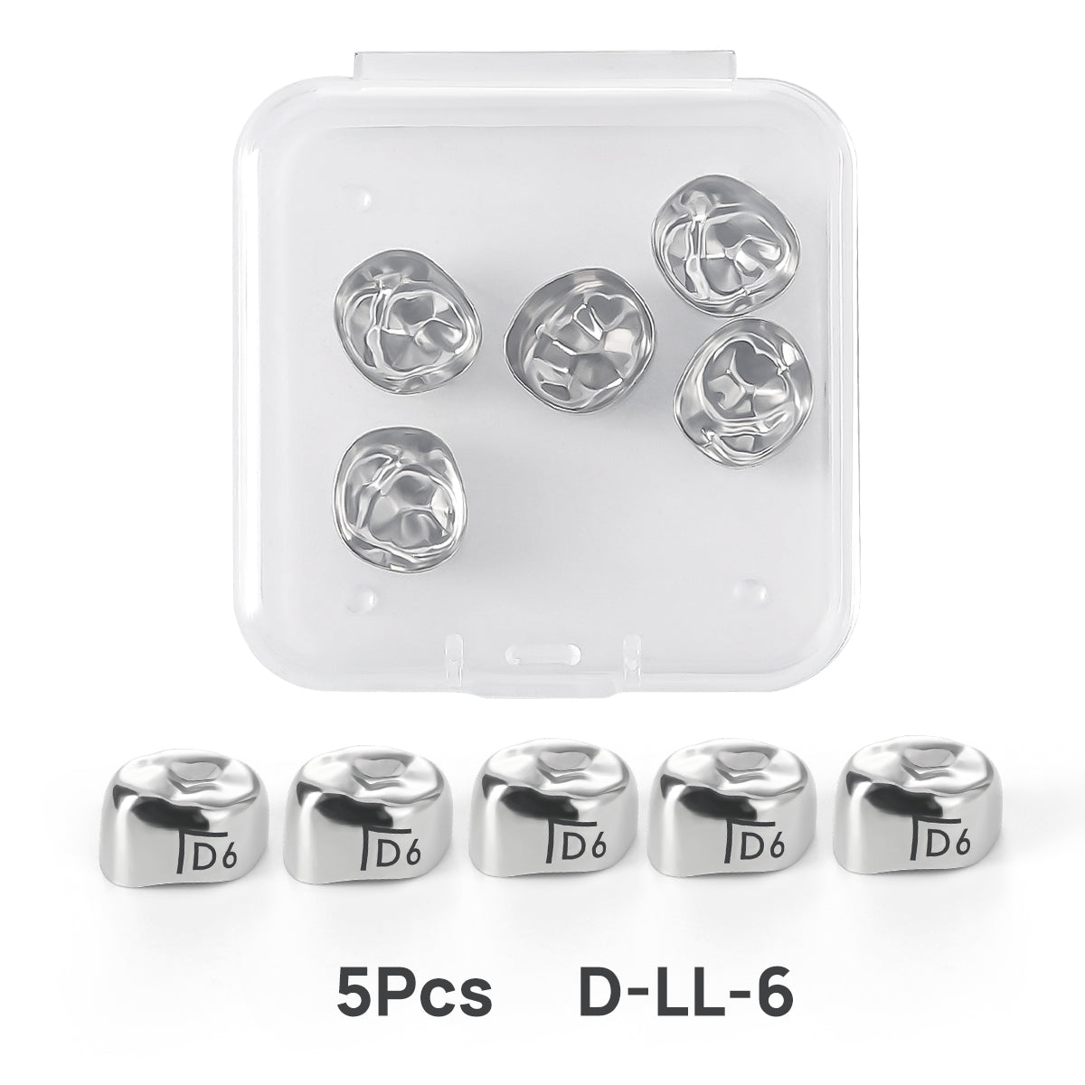 48 Sizes Dental Primary Molar Crown Teeth Preformed Stainless Steel Temporary Crowns 5pcs/Box