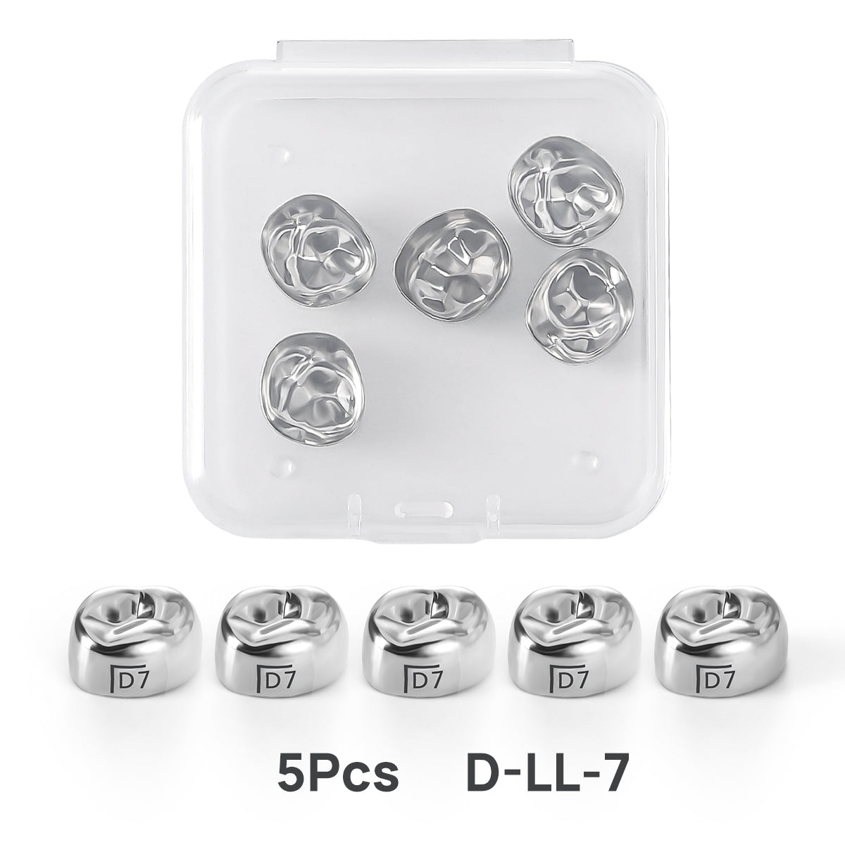 48 Sizes Dental Primary Molar Crown Teeth Preformed Stainless Steel Temporary Crowns 5pcs/Box