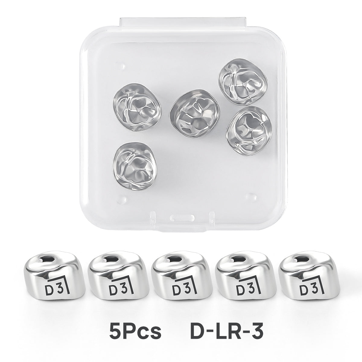 48 Sizes Dental Primary Molar Crown Teeth Preformed Stainless Steel Temporary Crowns 5pcs/Box