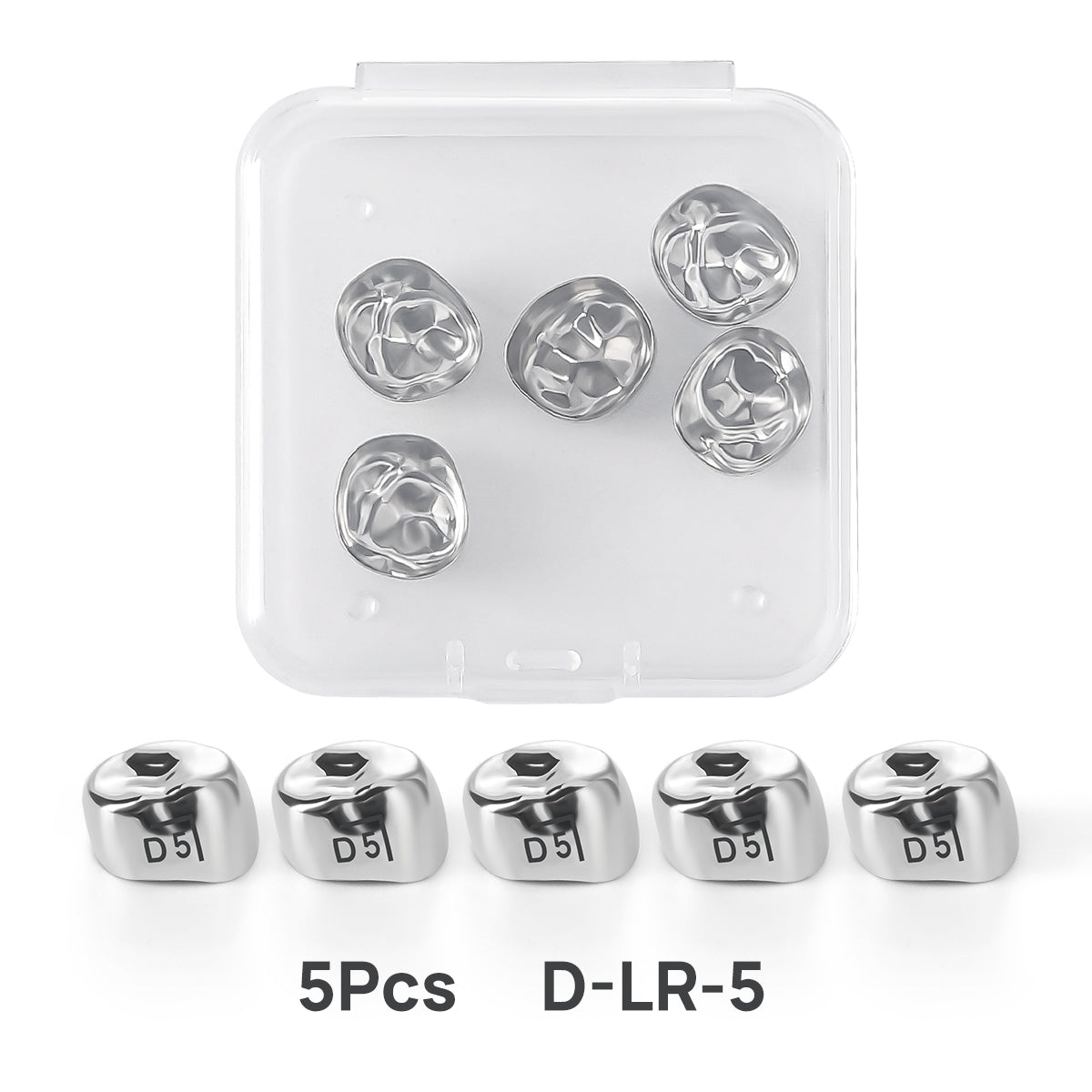 48 Sizes Dental Primary Molar Crown Teeth Preformed Stainless Steel Temporary Crowns 5pcs/Box