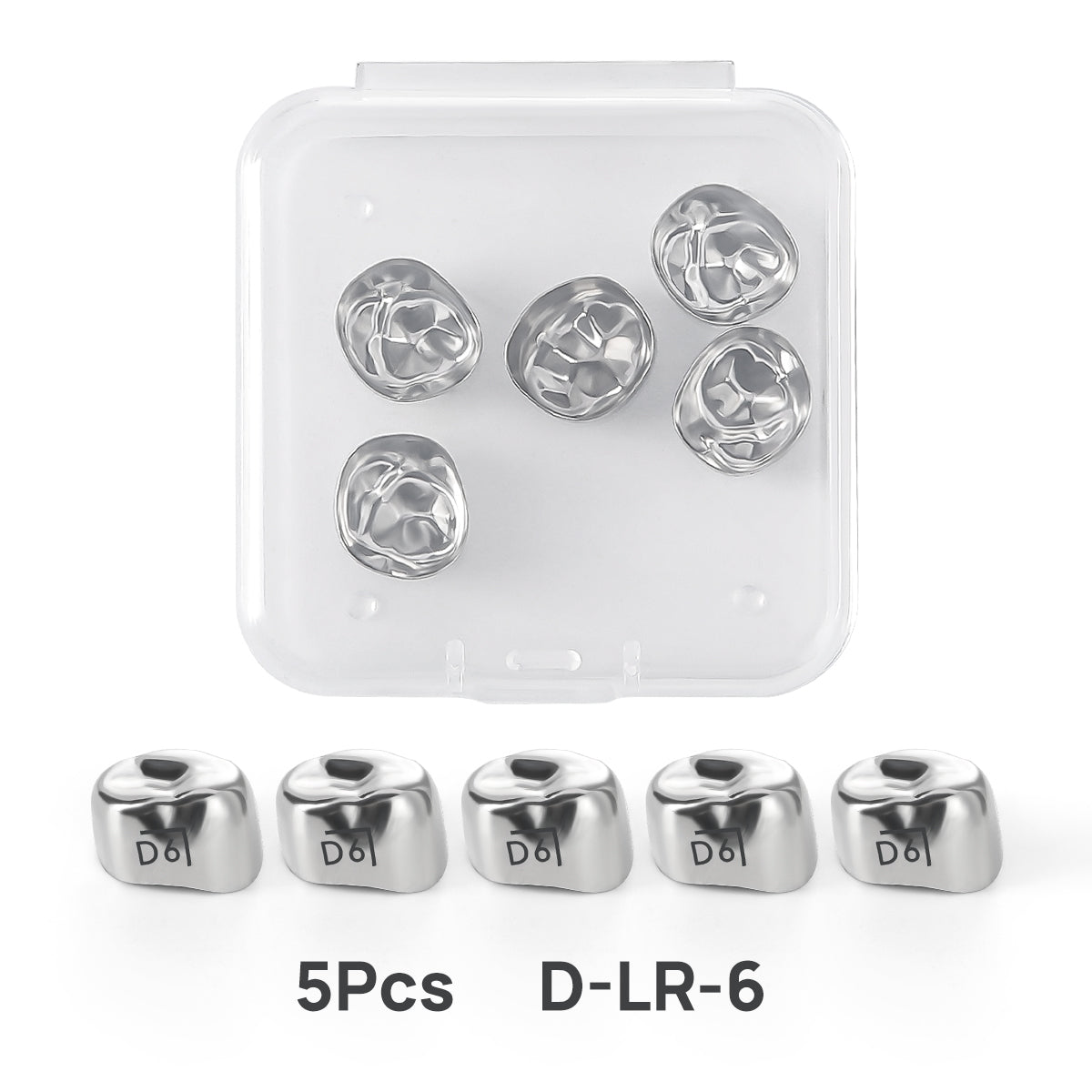 48 Sizes Dental Primary Molar Crown Teeth Preformed Stainless Steel Temporary Crowns 5pcs/Box