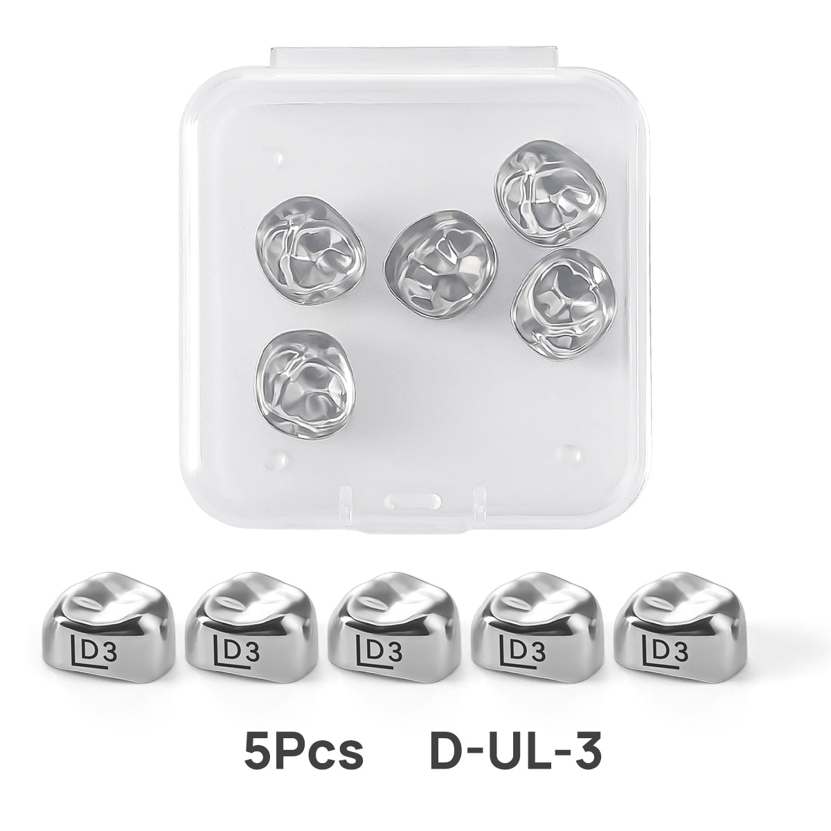 48 Sizes Dental Primary Molar Crown Teeth Preformed Stainless Steel Temporary Crowns 5pcs/Box