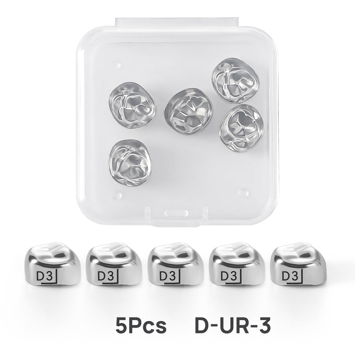 48 Sizes Dental Primary Molar Crown Teeth Preformed Stainless Steel Temporary Crowns 5pcs/Box