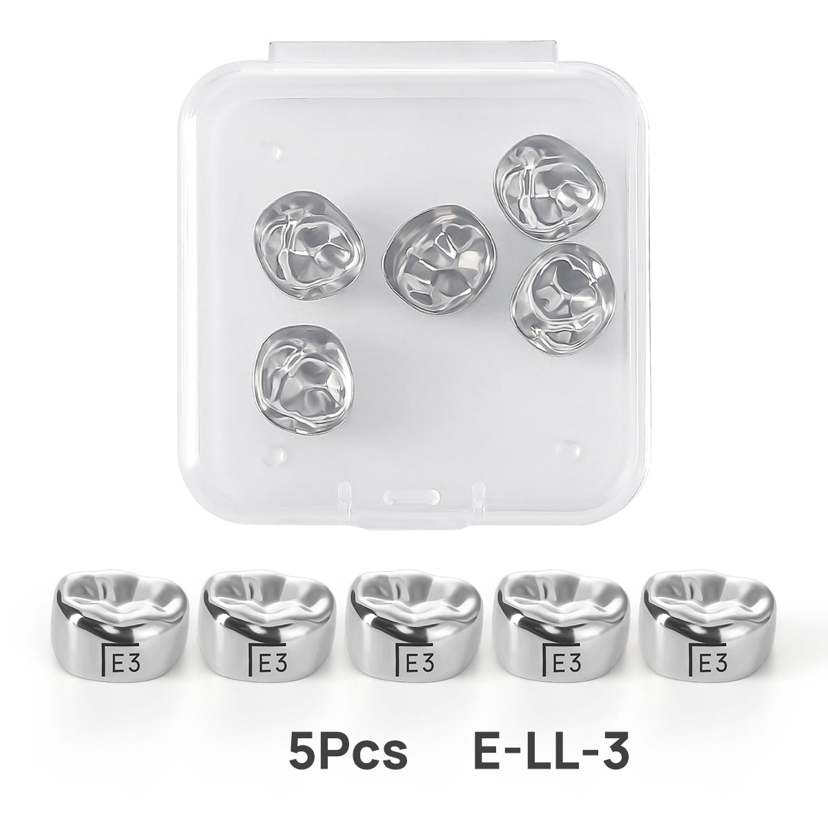 48 Sizes Dental Primary Molar Crown Teeth Preformed Stainless Steel Temporary Crowns 5pcs/Box