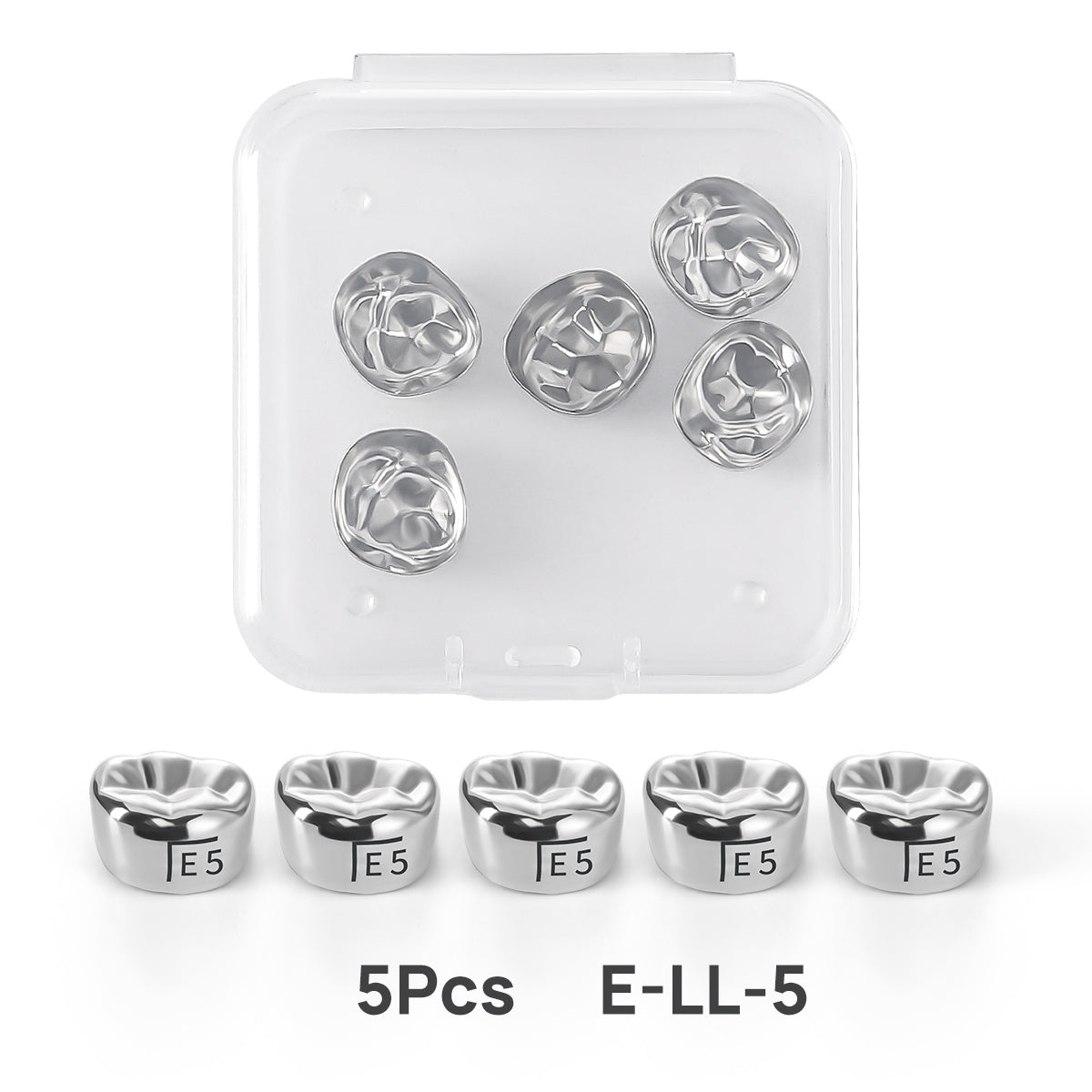 48 Sizes Dental Primary Molar Crown Teeth Preformed Stainless Steel Temporary Crowns 5pcs/Box