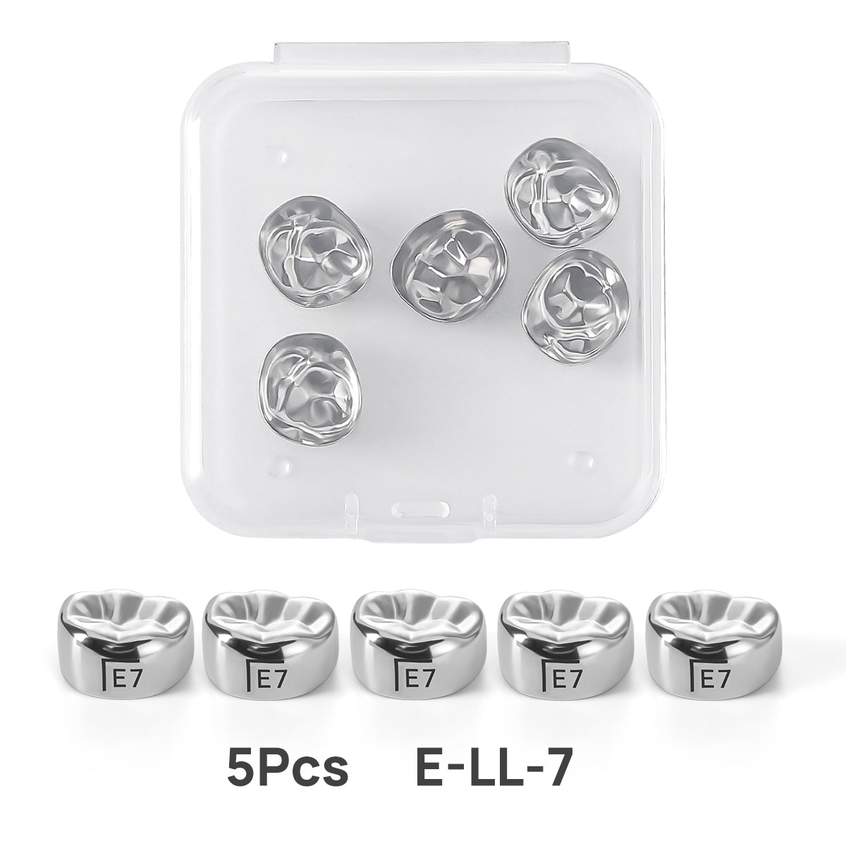 48 Sizes Dental Primary Molar Crown Teeth Preformed Stainless Steel Temporary Crowns 5pcs/Box