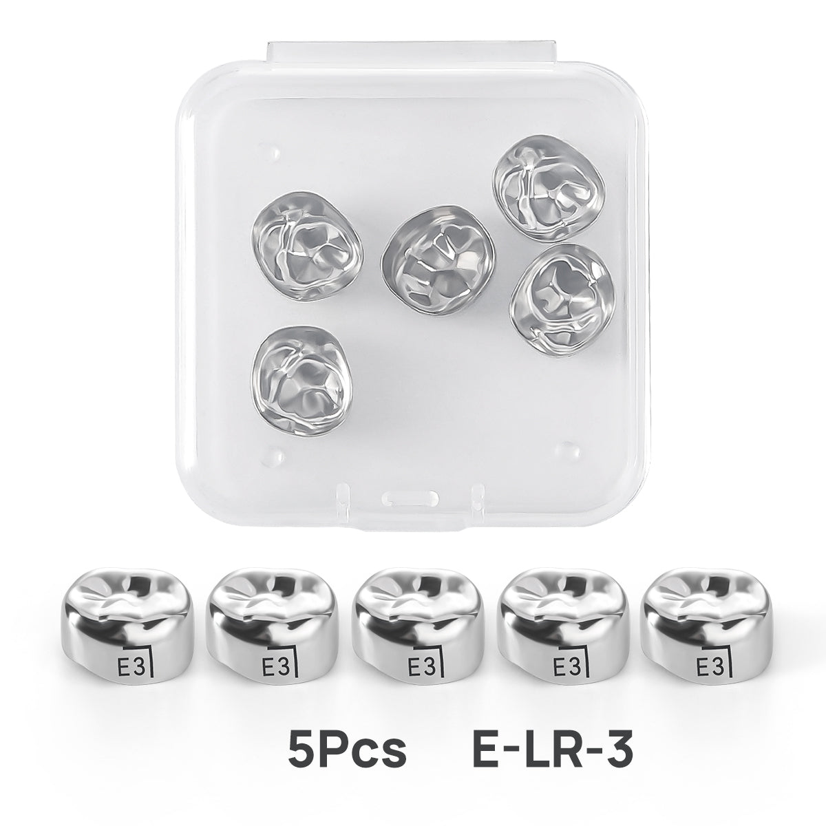 48 Sizes Dental Primary Molar Crown Teeth Preformed Stainless Steel Temporary Crowns 5pcs/Box