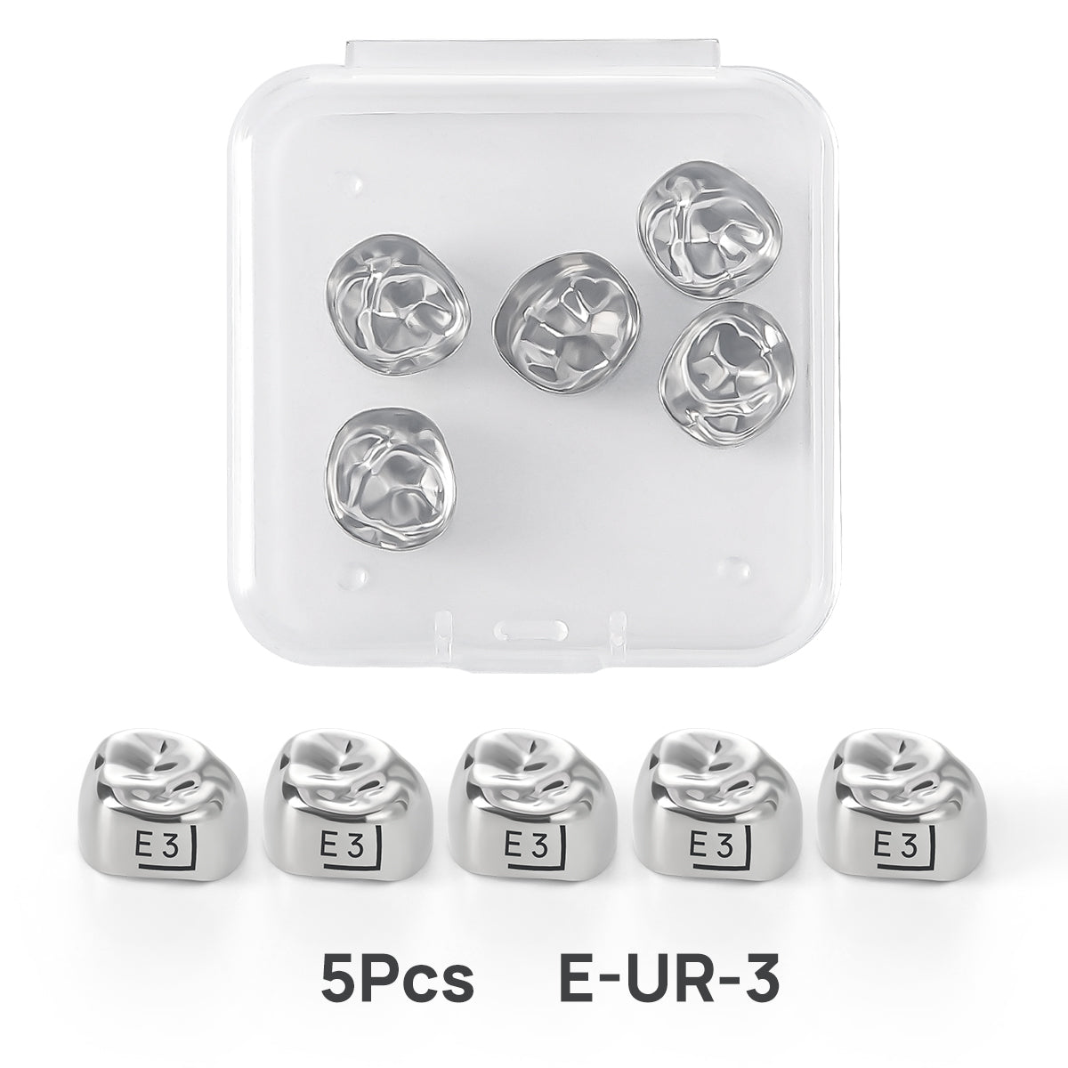 48 Sizes Dental Primary Molar Crown Teeth Preformed Stainless Steel Temporary Crowns 5pcs/Box