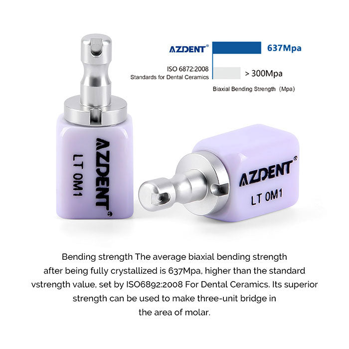AZDENT Lithium Disilicate C14 Glass Ceramic Blocks LT/HT Dental Lab Crown Material for CAD CAM Sirona Cerec Milling Syste 5pcs/Box - azdentall.com