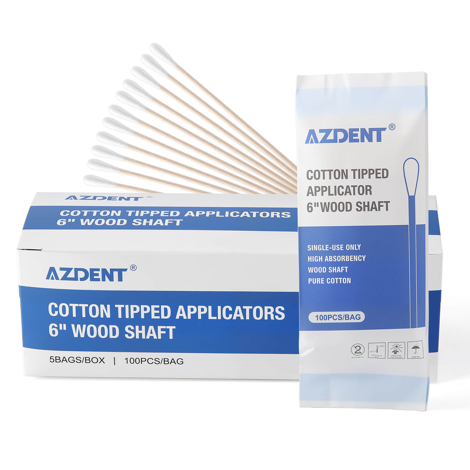AZDENT Disposable Cotton Swab Tipped Applicator 3
