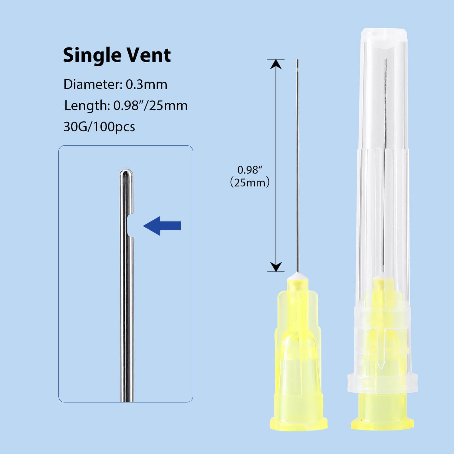 Dental Endo Root Canal Irrigation Needle Tip 25mm 30G Sterile 100pcs/Box - azdentall.com