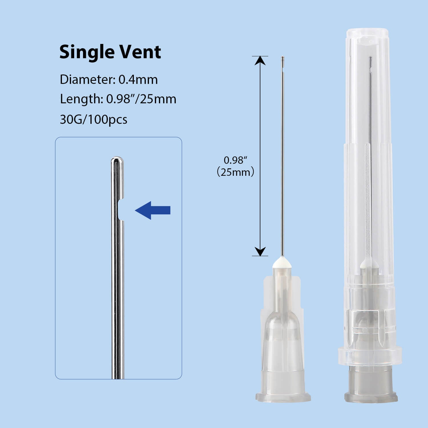 Dental Endo Root Canal Irrigation Needle Tip 25mm 30G Sterile 100pcs/Box - azdentall.com