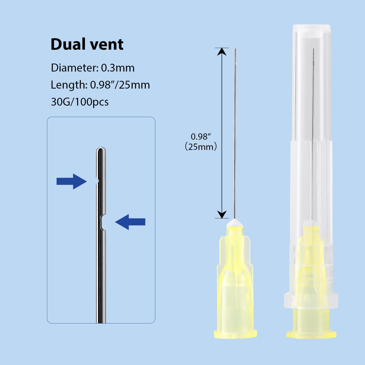 Dental Endo Root Canal Irrigation Needle Tip 25mm 30G Sterile 100pcs/Box - azdentall.com