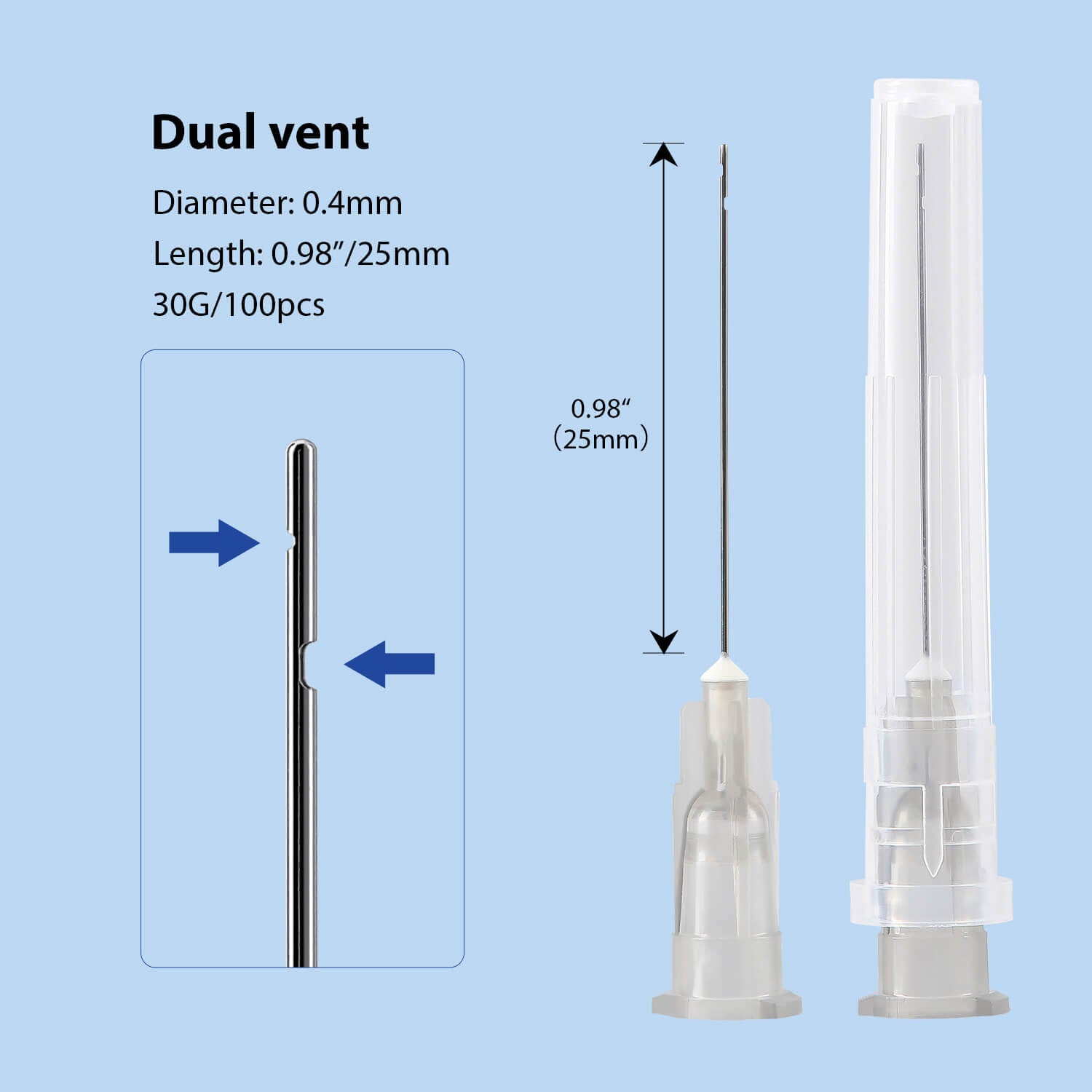 Dental Endo Root Canal Irrigation Needle Tip 25mm 30G Sterile 100pcs/Box - azdentall.com
