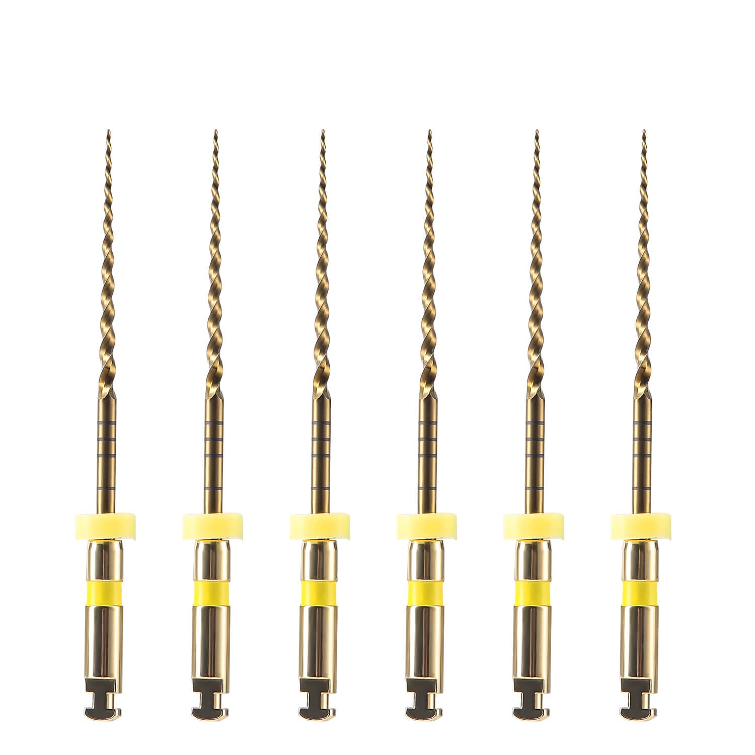 AZDENT Dental NiTi Rotary Engine Files 25mm F1 Gold 6pcs/Pk- azdentall.com
